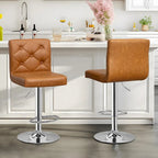 Javlergo Set of 4 Bar Stools Adjustable Swivel Counter Height Barstools with Back