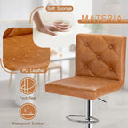 Javlergo Set of 4 Bar Stools Adjustable Swivel Counter Height Barstools with Back