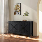 Cabinet with 4 Doors and 4 open shelgves,Freestanding Sideboard Storage Cabinet