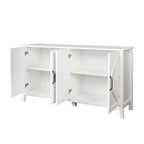Cabinet with 4 Doors and 4 open shelgves,Freestanding Sideboard Storage Cabinet