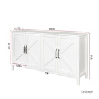 Cabinet with 4 Doors and 4 open shelgves,Freestanding Sideboard Storage Cabinet