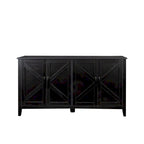 Cabinet with 4 Doors and 4 open shelgves,Freestanding Sideboard Storage Cabinet
