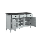 Rectangular Marble Top Server in Antique White