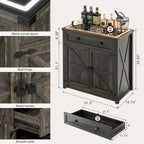 31.5 Wide Sideboard With Led Light - N/A