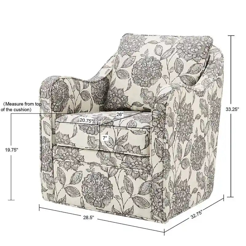 Madison Park Betty Slub-weave Wide-seat 360-degree Swivel Armchair Set of 2