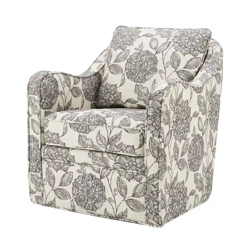 Madison Park Betty Slub-weave Wide-seat 360-degree Swivel Armchair Set of 2