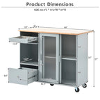 Merax Large Kitchen Island Cart with an Adjustable Shelf and 2 Drawers