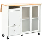 Merax Large Kitchen Island Cart with an Adjustable Shelf and 2 Drawers