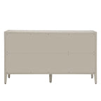 Wooden Storage Cabinet with 3 Tempered Glass Doors and Adjustable Shelf and Legs - 58.2L15.7W33.9H