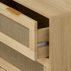 3-Drawers Rattan Storage Cabinet Rattan Drawer - N/A