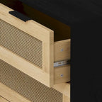 3-Drawers Rattan Storage Cabinet Rattan Drawer - N/A