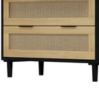 3-Drawers Rattan Storage Cabinet Rattan Drawer - N/A