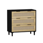 3-Drawers Rattan Storage Cabinet Rattan Drawer - N/A