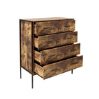 4 Drawer Dresser, Brown Wood Storage Cabinet Clothes Organizer