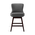 LUE BONA 26 in. Mid-Century Modern Counter Stools Faux Leather/Fabric Upholstered Swivel Bar Stools for Island Set of 4