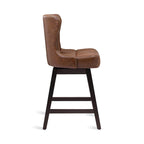 LUE BONA 26 in. Mid-Century Modern Counter Stools Faux Leather/Fabric Upholstered Swivel Bar Stools for Island Set of 4