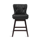LUE BONA 26 in. Mid-Century Modern Counter Stools Faux Leather/Fabric Upholstered Swivel Bar Stools for Island Set of 4