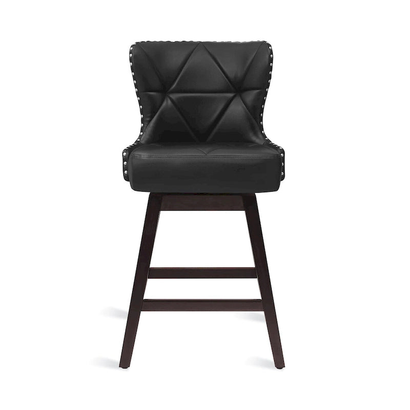 LUE BONA 26 in. Mid-Century Modern Counter Stools Faux Leather/Fabric Upholstered Swivel Bar Stools for Island Set of 4