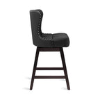 LUE BONA 26 in. Mid-Century Modern Counter Stools Faux Leather/Fabric Upholstered Swivel Bar Stools for Island Set of 4