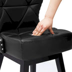 LUE BONA 26 in. Mid-Century Modern Counter Stools Faux Leather/Fabric Upholstered Swivel Bar Stools for Island Set of 4