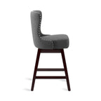 LUE BONA 26 in. Mid-Century Modern Counter Stools Faux Leather/Fabric Upholstered Swivel Bar Stools for Island Set of 4