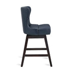 LUE BONA 26 in. Mid-Century Modern Counter Stools Faux Leather/Fabric Upholstered Swivel Bar Stools for Island Set of 4