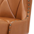 LUE BONA 26 in. Mid-Century Modern Counter Stools Faux Leather/Fabric Upholstered Swivel Bar Stools for Island Set of 4