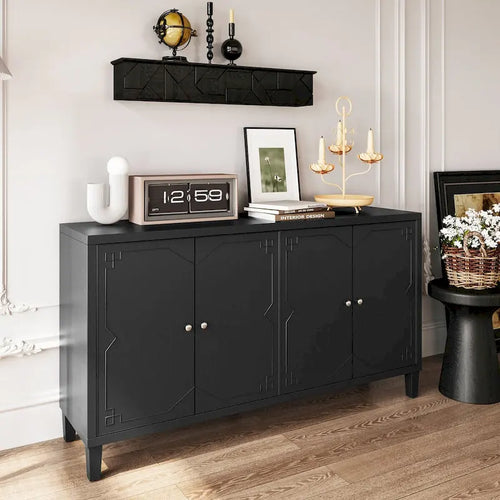 Accent Cabinet 4 Door Wooden Cabinet Sideboard Buffet Server Cabinet - N/A