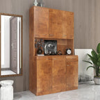70.87 Tall Wardrobe& Kitchen Cabinet, with 6-Doors, 1-Open Shelves and 1-Drawer for bedroom