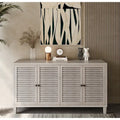 Accent Cabinet 4 Shutter Door Wooden Cabinet Sideboard Buffet Server Cabinet - N/A