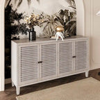 Accent Cabinet 4 Shutter Door Wooden Cabinet Sideboard Buffet Server Cabinet - N/A