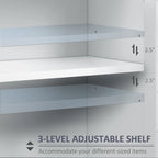 69 Tall Storage Cabinet with Movable Storage Shelves, Modern Style Pantry Cupboard Cabinet with Soft Close Doors, Coffee