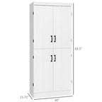 Freestanding Kitchen Pantry, 6-tier Shelving with 2 Adjustable Shelves