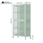 Glass Door Cabinet with Adjustable Shelves for Kitchen Living Room