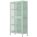 Glass Door Cabinet with Adjustable Shelves for Kitchen Living Room
