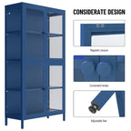 Glass Door Cabinet with Adjustable Shelves for Kitchen Living Room
