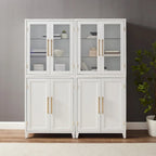 Crosley Roarke 2Pc Pantry Storage Cabinet W/Glass Door Hutch Set