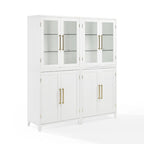 Crosley Roarke 2Pc Pantry Storage Cabinet W/Glass Door Hutch Set