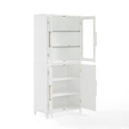Crosley Roarke 2Pc Pantry Storage Cabinet W/Glass Door Hutch Set