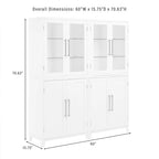 Crosley Roarke 2Pc Pantry Storage Cabinet W/Glass Door Hutch Set