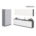 Kitchen Oasis Collection White Matte Color Base Size 10Ft Wide - 123x50