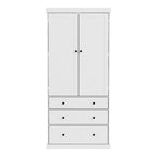 Freestanding Tall Cupboard Storage Cabinet w/ 8 Door Shelves, 3 Drawer