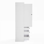 Freestanding Tall Cupboard Storage Cabinet w/ 8 Door Shelves, 3 Drawer