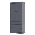 Freestanding Tall Cupboard Storage Cabinet w/ 8 Door Shelves, 3 Drawer