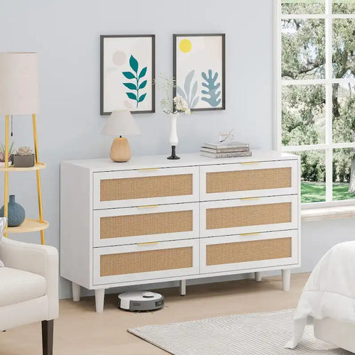 51.186-Drawers Rattan Storage Cabinet Rattan Drawer