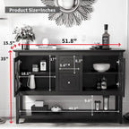 Sideboard Buffet Console Table with Adjustable Shelves and Drawers