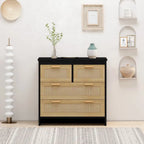 Modern Rattan Storage Cabinet Rattan Drawer,for Bedroom,Living Room