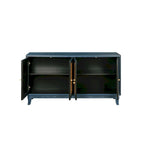 Rattan Sideboard Buffer Cabinet,Accent Storage Cabinet With 4 Rattan Doors
