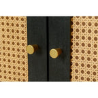 Rattan Sideboard Buffer Cabinet,Accent Storage Cabinet With 4 Rattan Doors