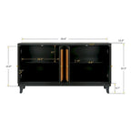 Rattan Sideboard Buffer Cabinet,Accent Storage Cabinet With 4 Rattan Doors